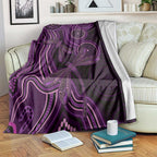 Purple Indigenous Dragonfly Australia Blanket Aboriginal Art - Aussie Hoodie