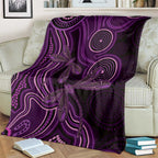 Purple Indigenous Dragonfly Australia Blanket Aboriginal Art - Aussie Hoodie