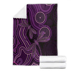 Purple Indigenous Dragonfly Australia Blanket Aboriginal Art - Aussie Hoodie