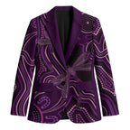 Purple Indigenous Dragonfly Australia Blazer Aboriginal Art - Aussie Hoodie