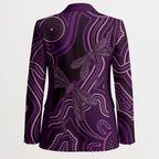 Purple Indigenous Dragonfly Australia Blazer Aboriginal Art - Aussie Hoodie