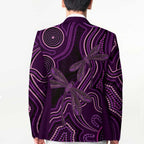 Purple Indigenous Dragonfly Australia Blazer Aboriginal Art - Aussie Hoodie