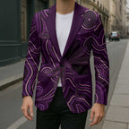 Purple Indigenous Dragonfly Australia Blazer Aboriginal Art - Aussie Hoodie
