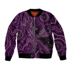 Purple Indigenous Dragonfly Australia Bomber Jacket Aboriginal Art - Aussie Hoodie