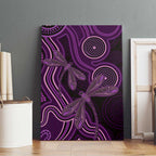 Purple Indigenous Dragonfly Australia Canvas Wall Art Aboriginal Art - Aussie Hoodie
