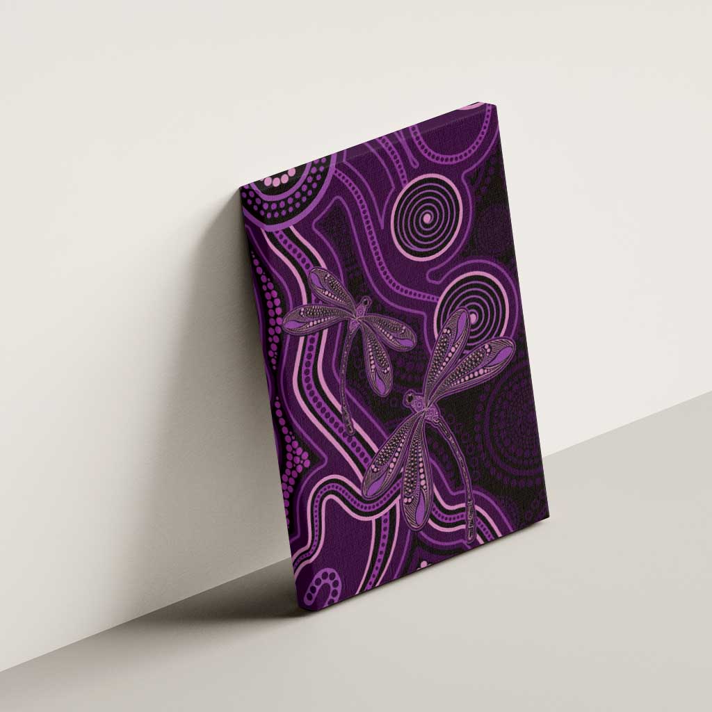 Purple Indigenous Dragonfly Australia Canvas Wall Art Aboriginal Art - Aussie Hoodie