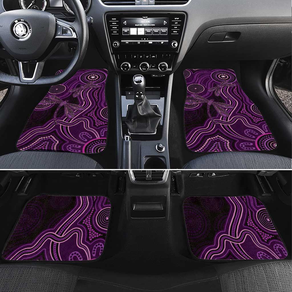 Purple Indigenous Dragonfly Australia Car Mats Aboriginal Art - Aussie Hoodie