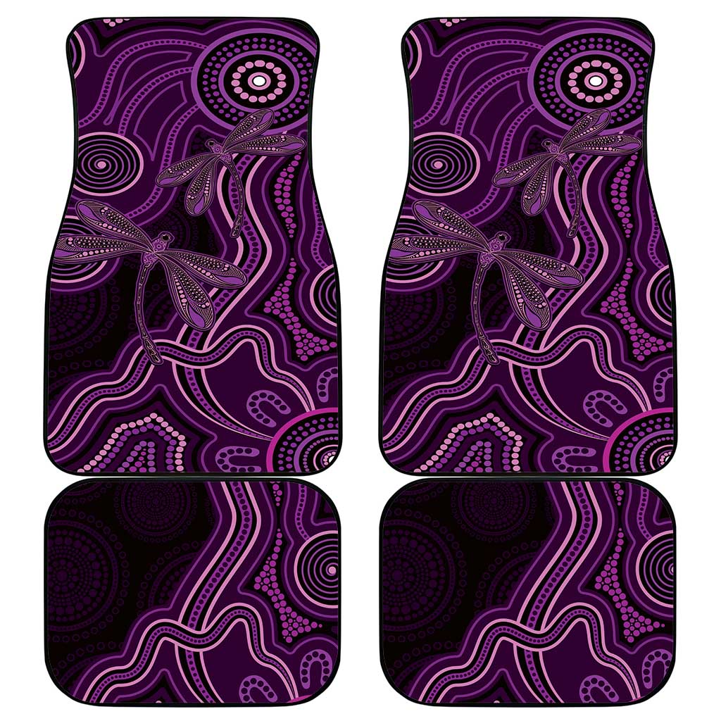 Purple Indigenous Dragonfly Australia Car Mats Aboriginal Art - Aussie Hoodie
