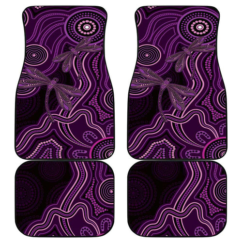 Purple Indigenous Dragonfly Australia Car Mats Aboriginal Art - Aussie Hoodie
