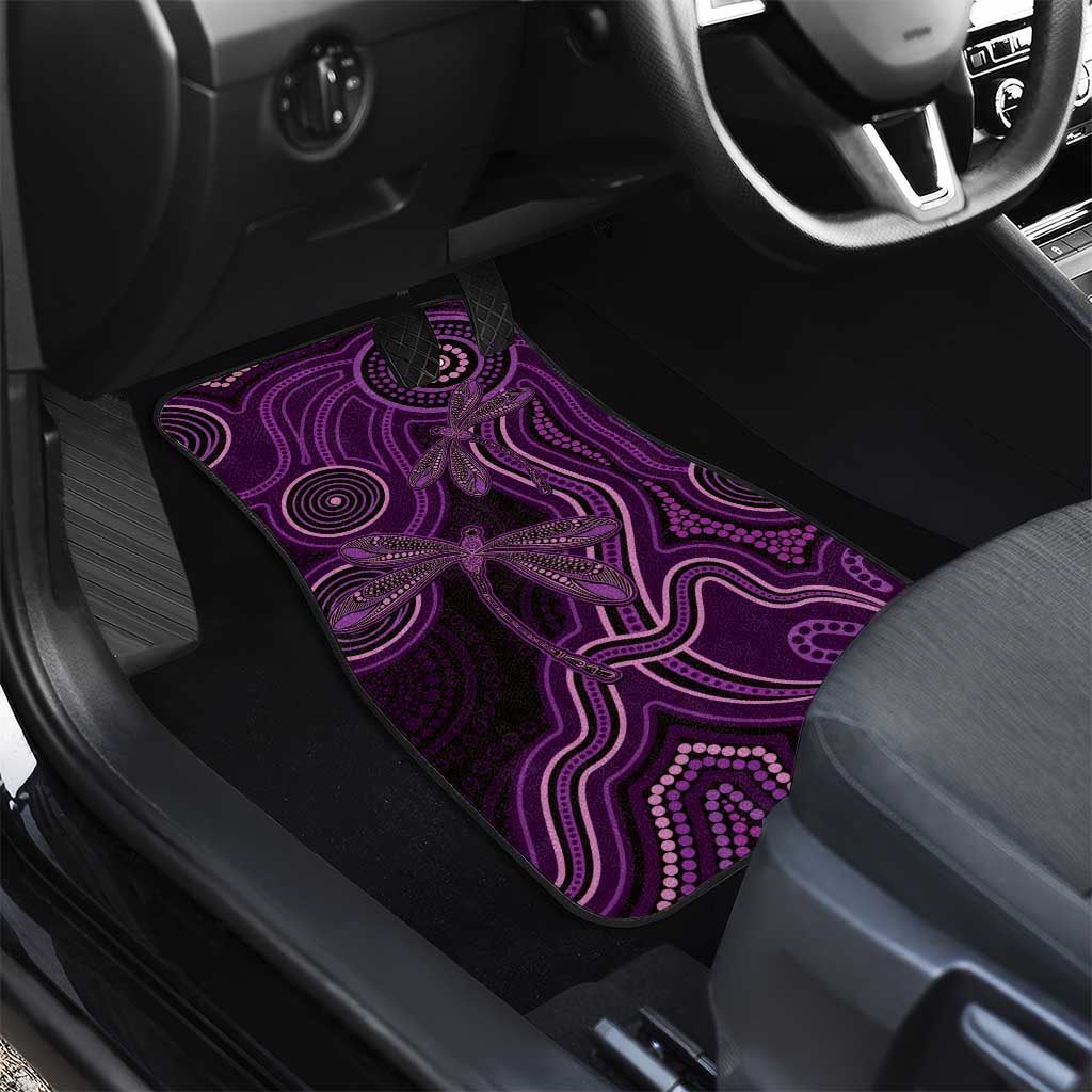 Purple Indigenous Dragonfly Australia Car Mats Aboriginal Art - Aussie Hoodie