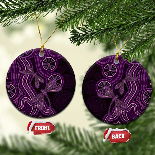 Purple Indigenous Dragonfly Australia Ceramic Ornament Aboriginal Art - Aussie Hoodie