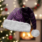 Purple Indigenous Dragonfly Australia Christmas Santa Hat Aboriginal Art - Aussie Hoodie