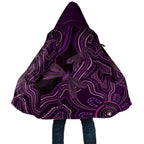 Purple Indigenous Dragonfly Australia Cloak Aboriginal Art - Aussie Hoodie