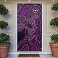 Purple Indigenous Dragonfly Australia Door Cover Aboriginal Art - Aussie Hoodie