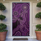 Purple Indigenous Dragonfly Australia Door Cover Aboriginal Art - Aussie Hoodie
