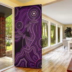 Purple Indigenous Dragonfly Australia Door Cover Aboriginal Art - Aussie Hoodie