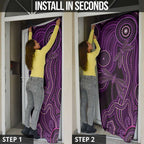 Purple Indigenous Dragonfly Australia Door Cover Aboriginal Art - Aussie Hoodie