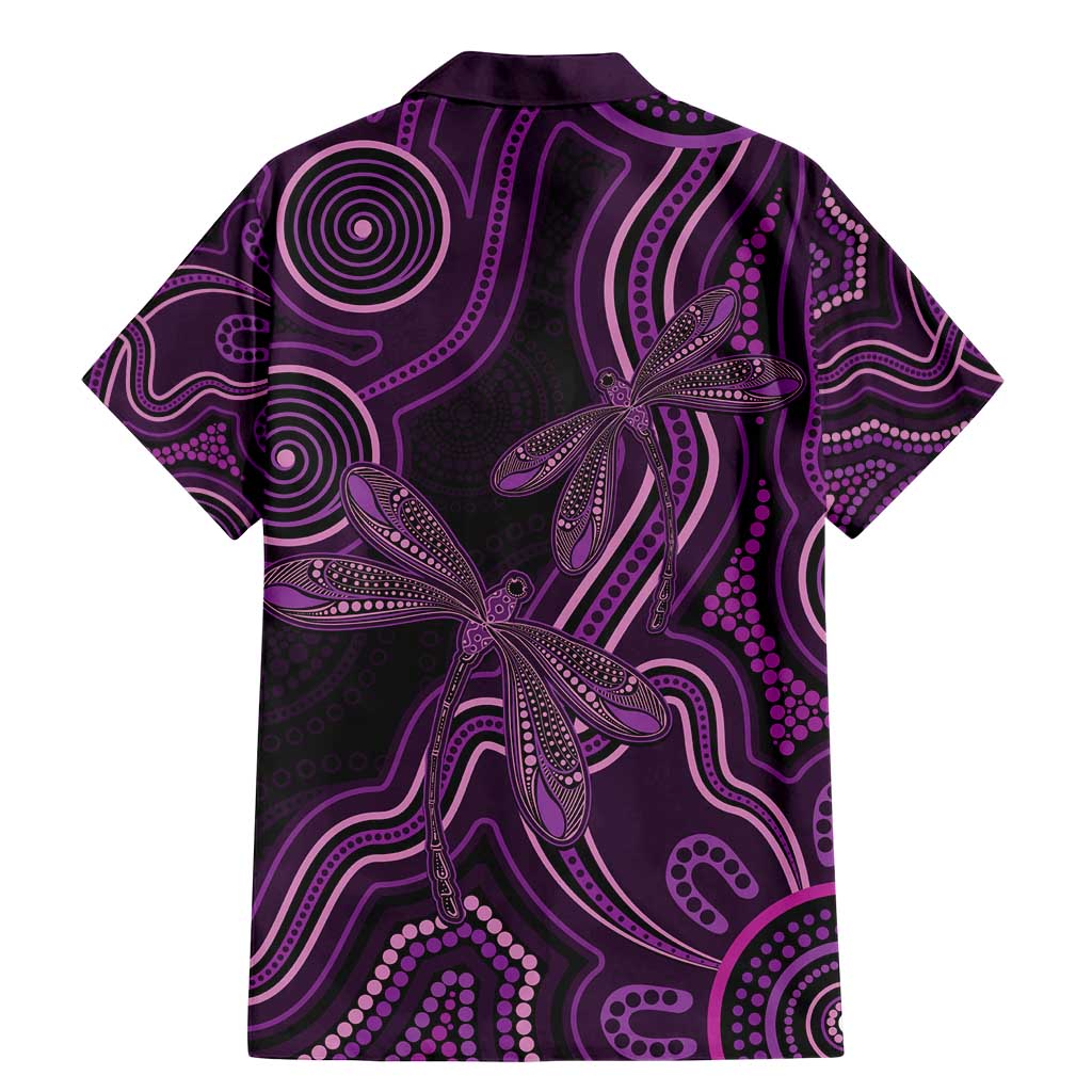 Purple Indigenous Dragonfly Australia Family Matching Mermaid Dress and Hawaiian Shirt Aboriginal Art - Aussie Hoodie