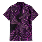 Purple Indigenous Dragonfly Australia Family Matching Mermaid Dress and Hawaiian Shirt Aboriginal Art - Aussie Hoodie