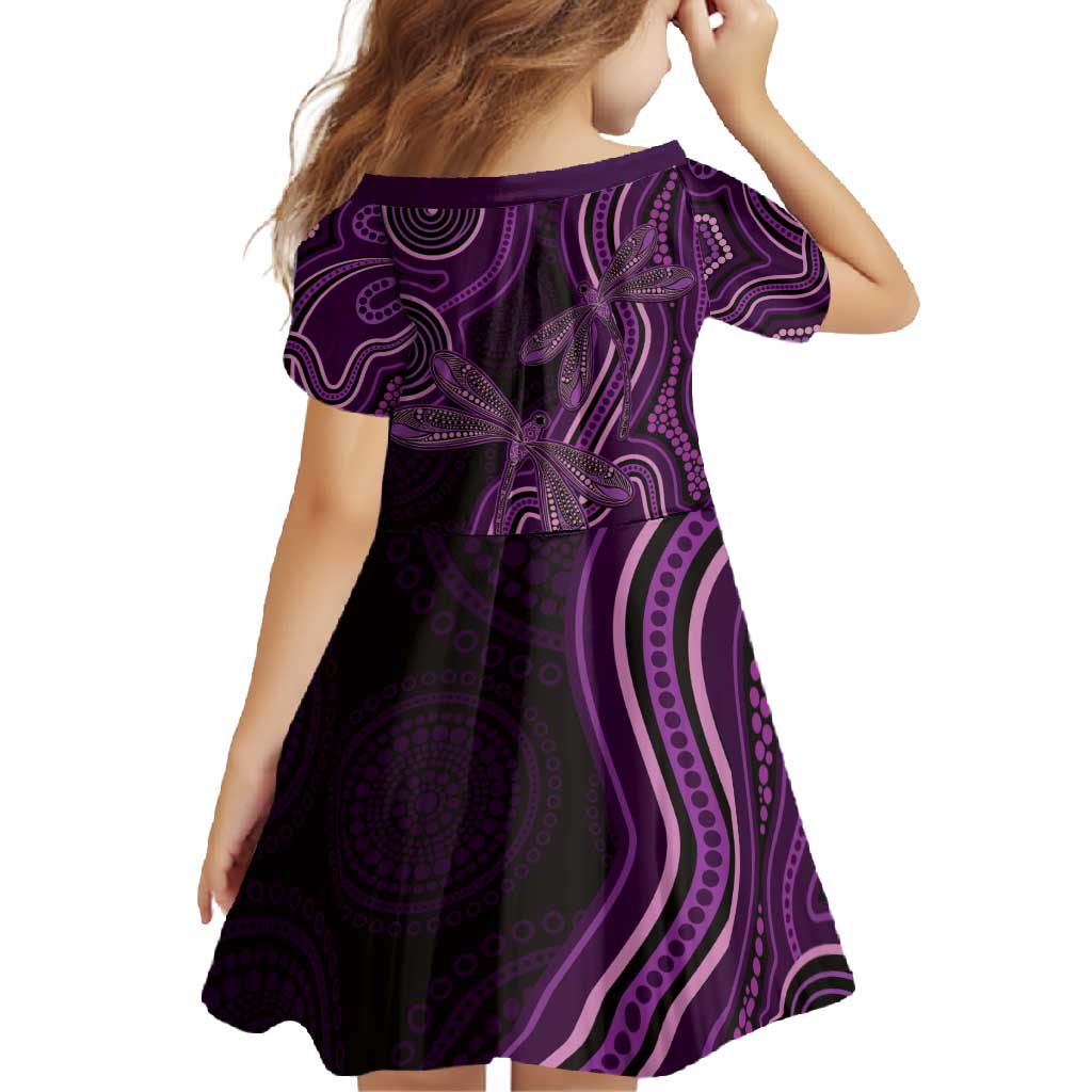 Purple Indigenous Dragonfly Australia Family Matching Off Shoulder Maxi Dress and Hawaiian Shirt Aboriginal Art - Aussie Hoodie