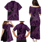 Purple Indigenous Dragonfly Australia Family Matching Puletasi and Hawaiian Shirt Aboriginal Art - Aussie Hoodie