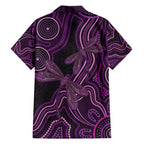 Purple Indigenous Dragonfly Australia Family Matching Summer Maxi Dress and Hawaiian Shirt Aboriginal Art - Aussie Hoodie