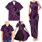 Purple Indigenous Dragonfly Australia Family Matching Tank Maxi Dress and Hawaiian Shirt Aboriginal Art - Aussie Hoodie