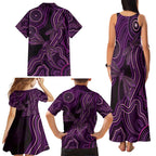 Purple Indigenous Dragonfly Australia Family Matching Tank Maxi Dress and Hawaiian Shirt Aboriginal Art - Aussie Hoodie