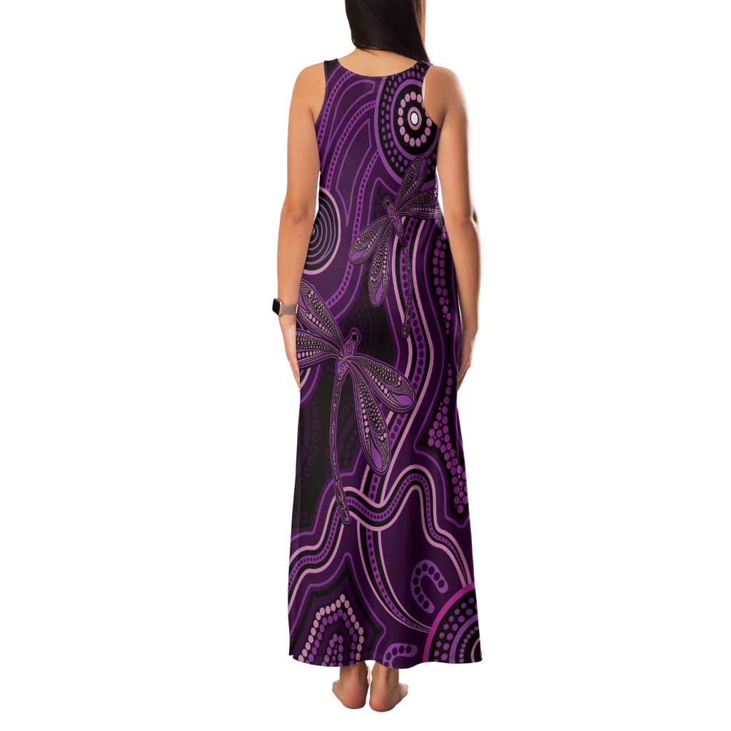 Purple Indigenous Dragonfly Australia Family Matching Tank Maxi Dress and Hawaiian Shirt Aboriginal Art - Aussie Hoodie