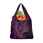 Purple Indigenous Dragonfly Australia Grocery Bag Aboriginal Art - Aussie Hoodie