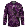 Purple Indigenous Dragonfly Australia Hockey Jersey Aboriginal Art - Aussie Hoodie