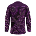 Purple Indigenous Dragonfly Australia Hockey Jersey Aboriginal Art - Aussie Hoodie