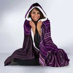 Purple Indigenous Dragonfly Australia Hooded Blanket Aboriginal Art - Aussie Hoodie