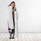 Purple Indigenous Dragonfly Australia Hooded Blanket Aboriginal Art - Aussie Hoodie