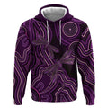 Purple Indigenous Dragonfly Australia Hoodie Aboriginal Art - Aussie Hoodie
