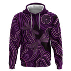 Purple Indigenous Dragonfly Australia Hoodie Aboriginal Art - Aussie Hoodie