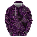 Purple Indigenous Dragonfly Australia Hoodie Aboriginal Art - Aussie Hoodie