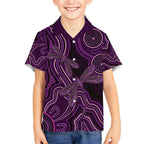 Purple Indigenous Dragonfly Australia Kid Hawaiian Shirt Aboriginal Art - Aussie Hoodie