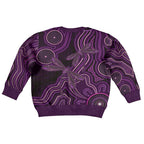 Purple Indigenous Dragonfly Australia Kid Ugly Christmas Sweater Aboriginal Art - Aussie Hoodie