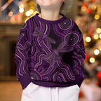 Purple Indigenous Dragonfly Australia Kid Ugly Christmas Sweater Aboriginal Art - Aussie Hoodie