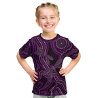 Purple Indigenous Dragonfly Australia Kid T Shirt Aboriginal Art - Aussie Hoodie