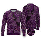 Purple Indigenous Dragonfly Australia Ugly Christmas Sweater Aboriginal Art - Aussie Hoodie