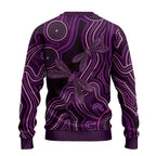 Purple Indigenous Dragonfly Australia Ugly Christmas Sweater Aboriginal Art - Aussie Hoodie