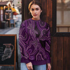 Purple Indigenous Dragonfly Australia Ugly Christmas Sweater Aboriginal Art - Aussie Hoodie