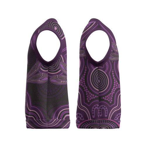 Purple Indigenous Dragonfly Australia Christmas Knitted V-Neck Vest Aboriginal Art - Aussie Hoodie