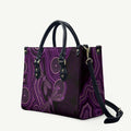 Purple Indigenous Dragonfly Australia Leather Bag Aboriginal Art - Aussie Hoodie