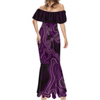 Purple Indigenous Dragonfly Australia Mermaid Dress Aboriginal Art - Aussie Hoodie