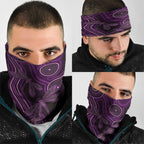 Purple Indigenous Dragonfly Australia Neck Gaiter Aboriginal Art - Aussie Hoodie