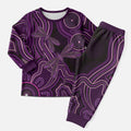 Purple Indigenous Dragonfly Australia Christmas Pajama Set Aboriginal Art - Aussie Hoodie