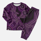 Purple Indigenous Dragonfly Australia Christmas Pajama Set Aboriginal Art - Aussie Hoodie
